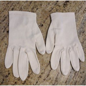 Vintage Size S /M Ivory Stretch Nylon Formal 7.5" Wrist Gloves